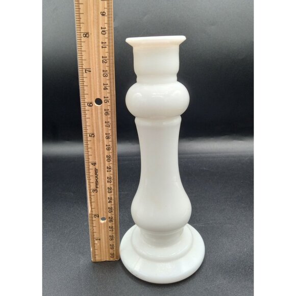 EO Brody Co White Milk Glass Candlestick Flower Bud Vase M-118 Vintage 8 Inch - Picture 2 of 16